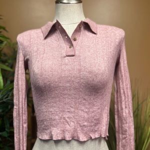 Zara Pink collared long sleeve shirt